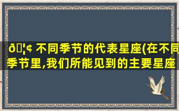 🦢 不同季节的代表星座(在不同季节里,我们所能见到的主要星座都)